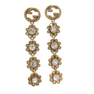 4 flower tassel earrings gold for women 2799