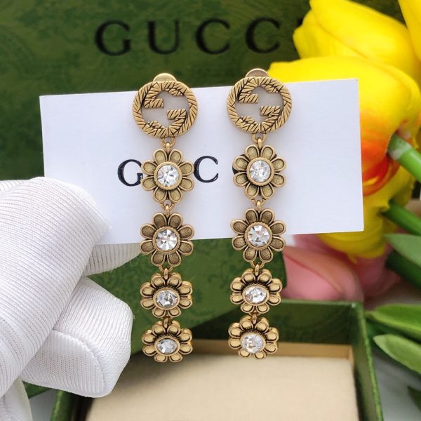 7 flower tassel earrings gold for women 2799