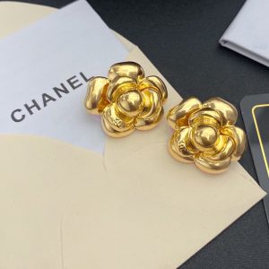 1 camellia stud earrings gold for women 2799