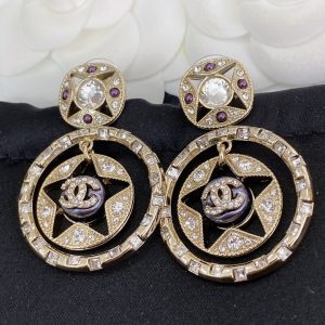 1 double c round earrings gold for women 2799
