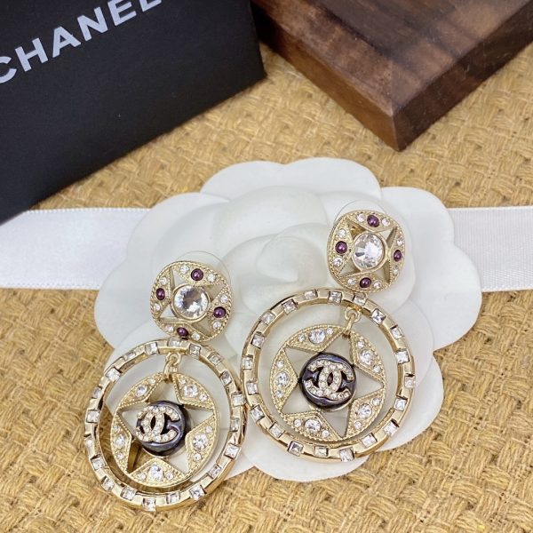 6 double c round earrings gold for women 2799