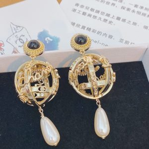 1 globe earrings gold for women 2799