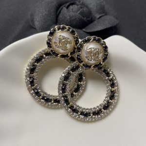 1 double c earrings black for women 2799