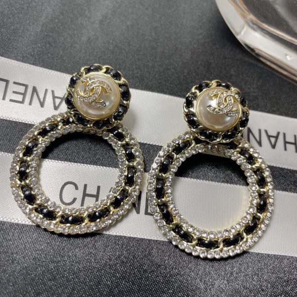 6 double c earrings black for women 2799