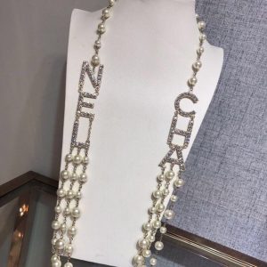 2 chanel Pochette necklace gold tone for women 2799
