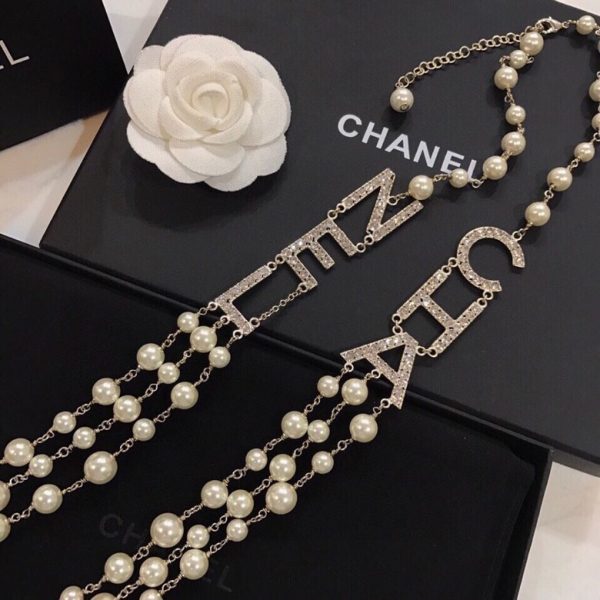 6 chanel necklace gold tone for women 2799