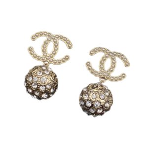 4-Double C Earrings Gold For Women   2799
