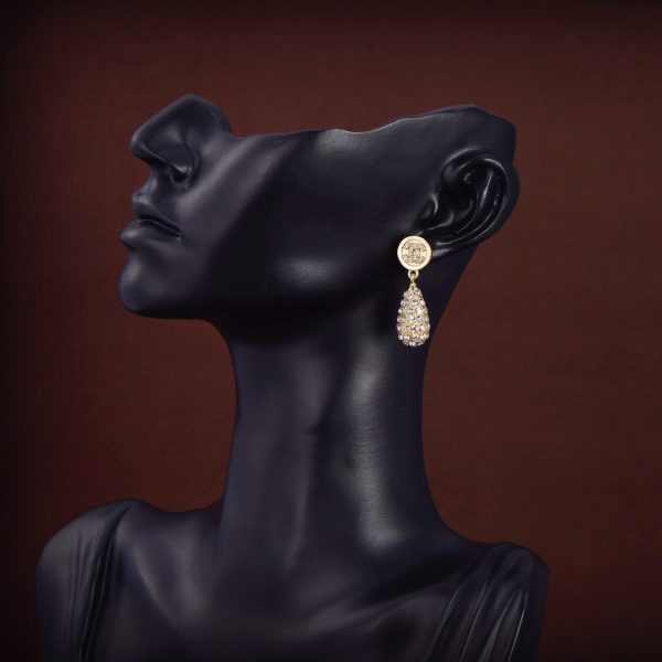 2 teardrop earrings gold for women 2799