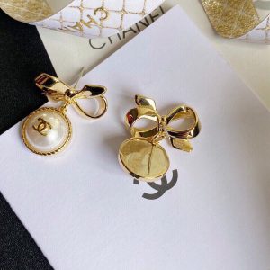 2 bow earrings gold for women 2799