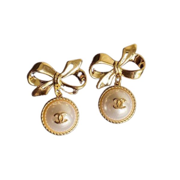 4 bow earrings gold for women 2799