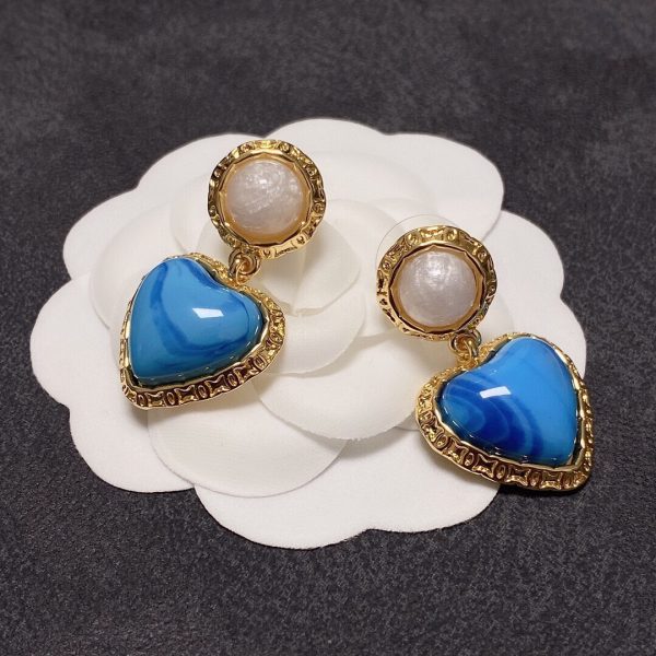 Heart Earrings Blue For Women   2799