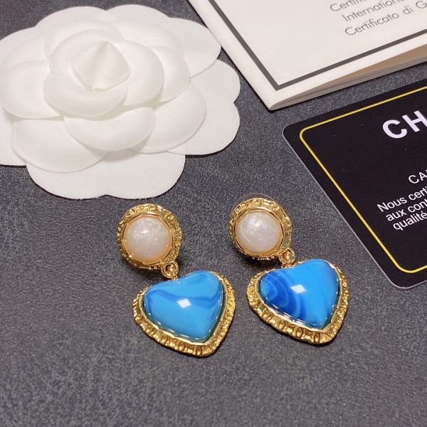 6 heart earrings blue for women 2799