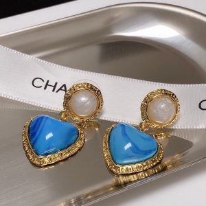 7 heart earrings blue for women 2799