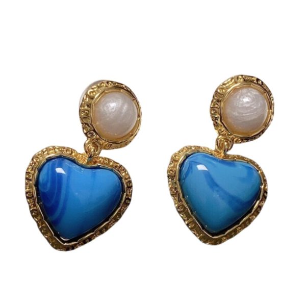 11 heart earrings blue for women 2799