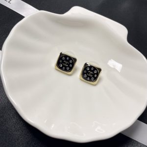 7 square earrings black for women 2799