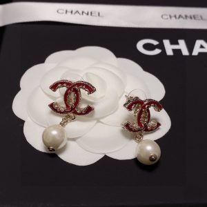 1-Pearl Earrings Red For Women   2799