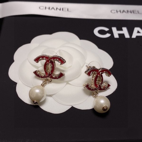 1 pearl earrings red for women 2799