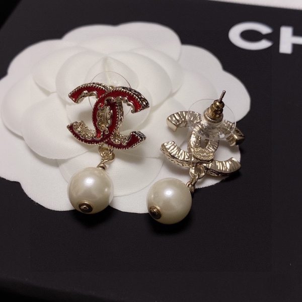 2 pearl earrings red for women 2799