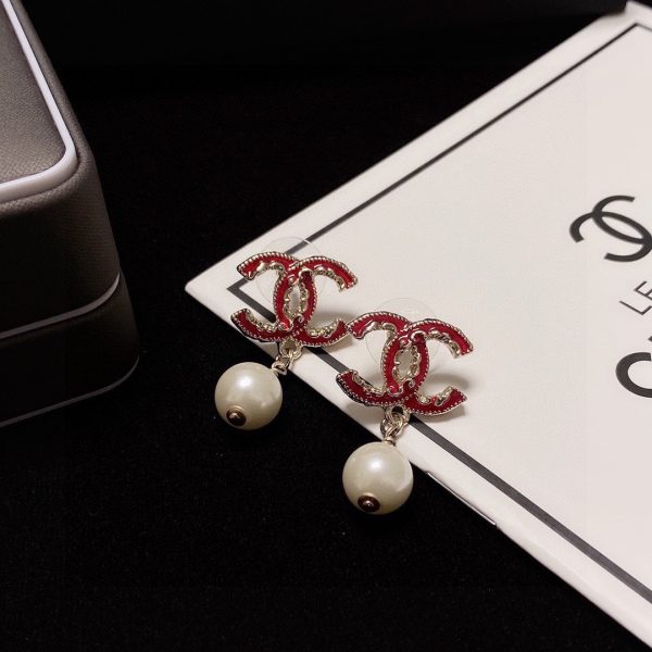 3 pearl earrings red for women 2799