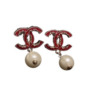 4-Pearl Earrings Red For Women   2799