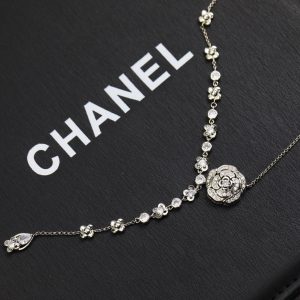 hollow camellia necklace silver for women 2799