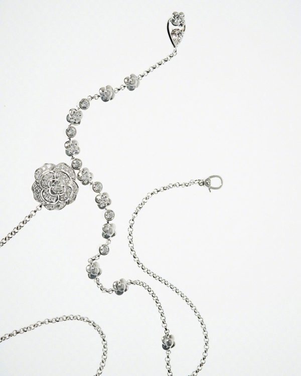 10 hollow camellia necklace silver for women 2799