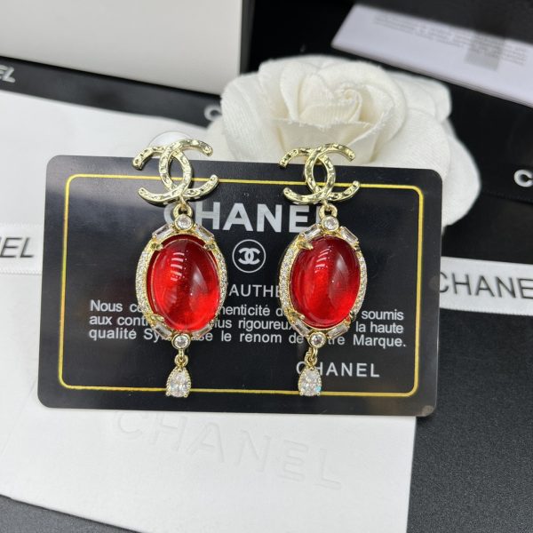 5 red stone earrings gold tone for women 2799