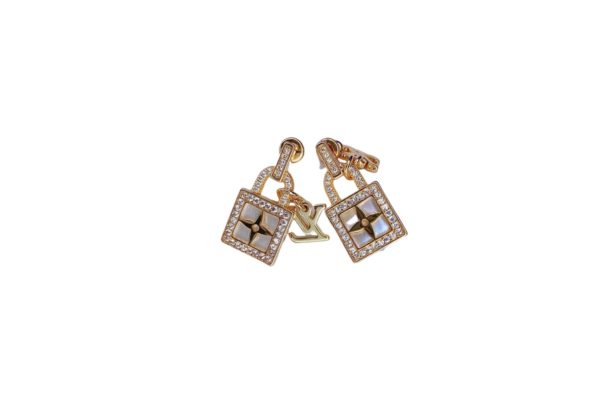 4 lock shape earrings gold tone for women 2799