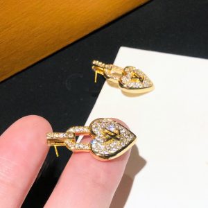 1 dangling heart earrings gold tone for women 2799