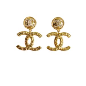 4 dangling oversized logo earrings gold tone for women 2799