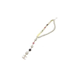 4 mix pearls and sparkling stone necklace gold tone for women 2799