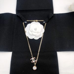 14 pearl diamond necklace gold for women 2799