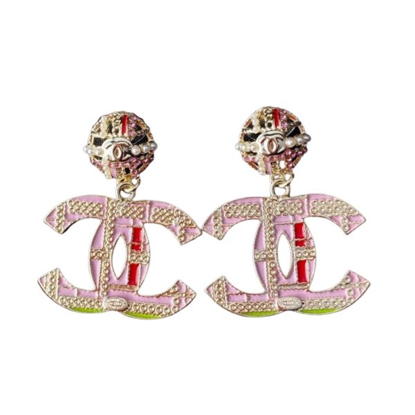 4 double c earrings pink for women 2799