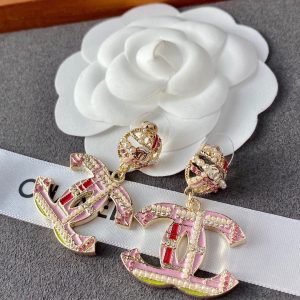 5 double c earrings pink for women 2799