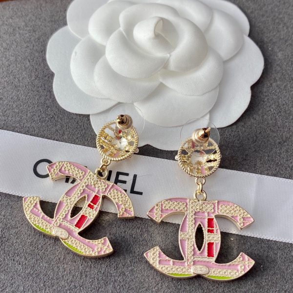 6 double c earrings pink for women 2799