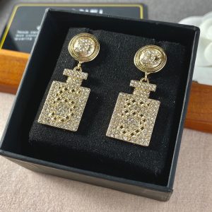 perfume bottle earrings gold for women 2799