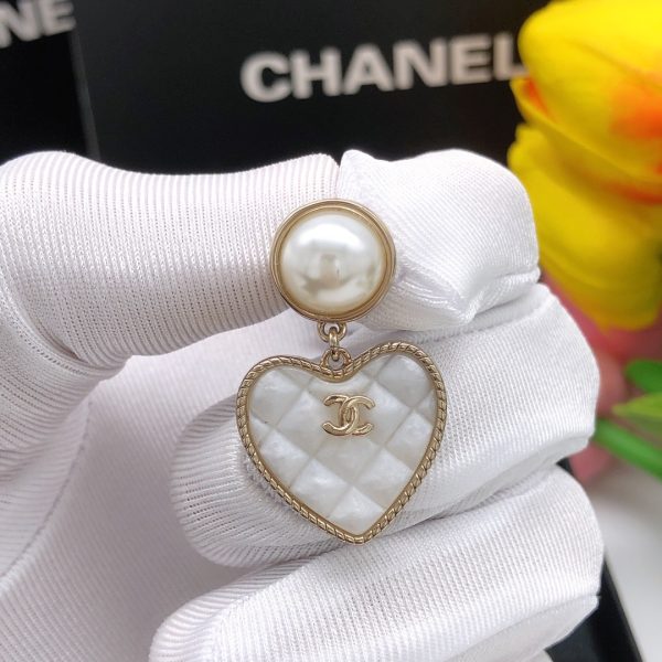 2 love heart earrings white for women 2799