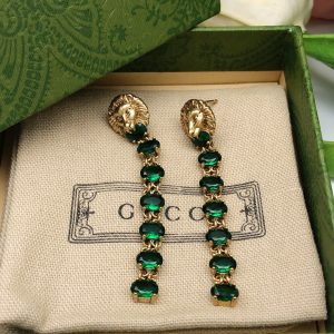 6 lion head tassel earrings green for women 2799