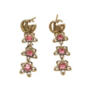 4 flower stud earrings pink for women 2799