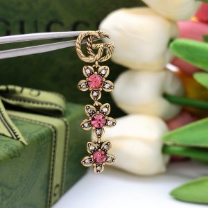 6 flower stud earrings pink for women 2799