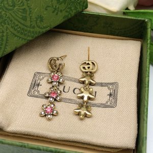14 flower stud earrings pink for women 2799