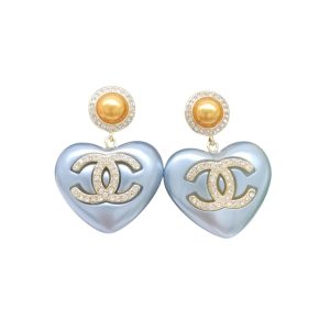 11 pearl heart earrings light blue for women 2799