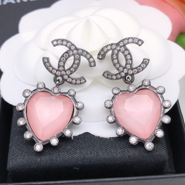 2 gemstone earrings pink for women 2799
