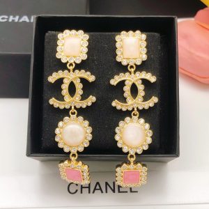 3 stud earrings pink for women 2799