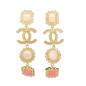 4 stud earrings pink for women 2799