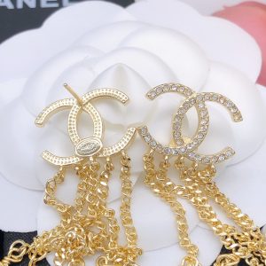 1 pearl tassel stud earrings gold for women 2799