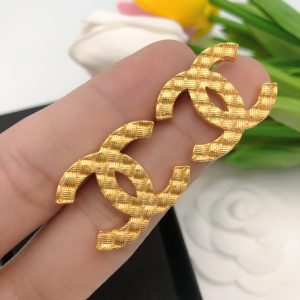 2 twist button earrings gold for women 2799