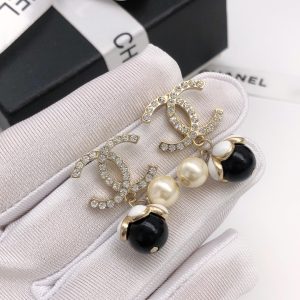 1 pearl earrings black for women 2799