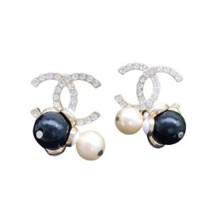 4 pearl earrings black for women 2799