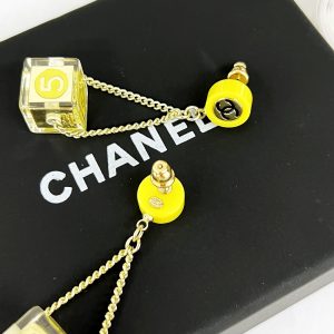 13 dice earrings yellow for women 2799